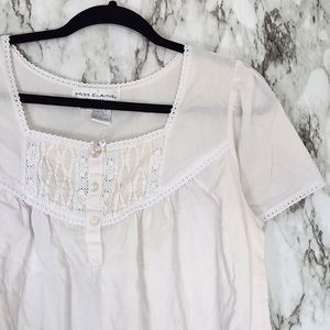 Miss Elaine Classics Sz Large Vintage Country Style Lightweight Nightgown Pajama